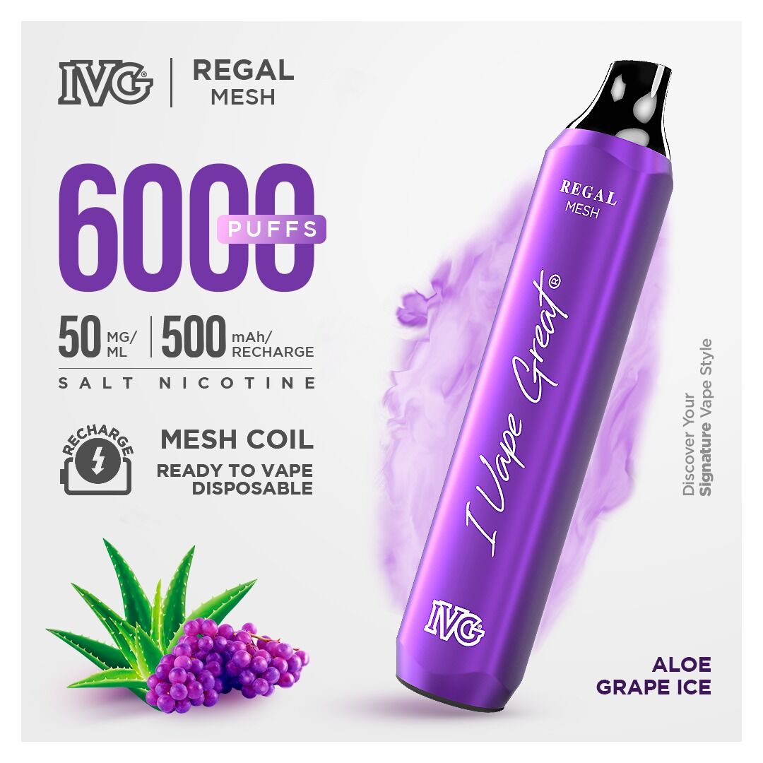 IVG REGAL MESH ALOE GRAPE ICE 6000 PUFF